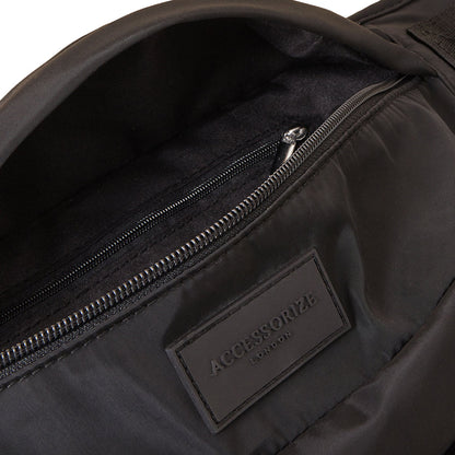 Women's Recycled Nylon Black Bumbag