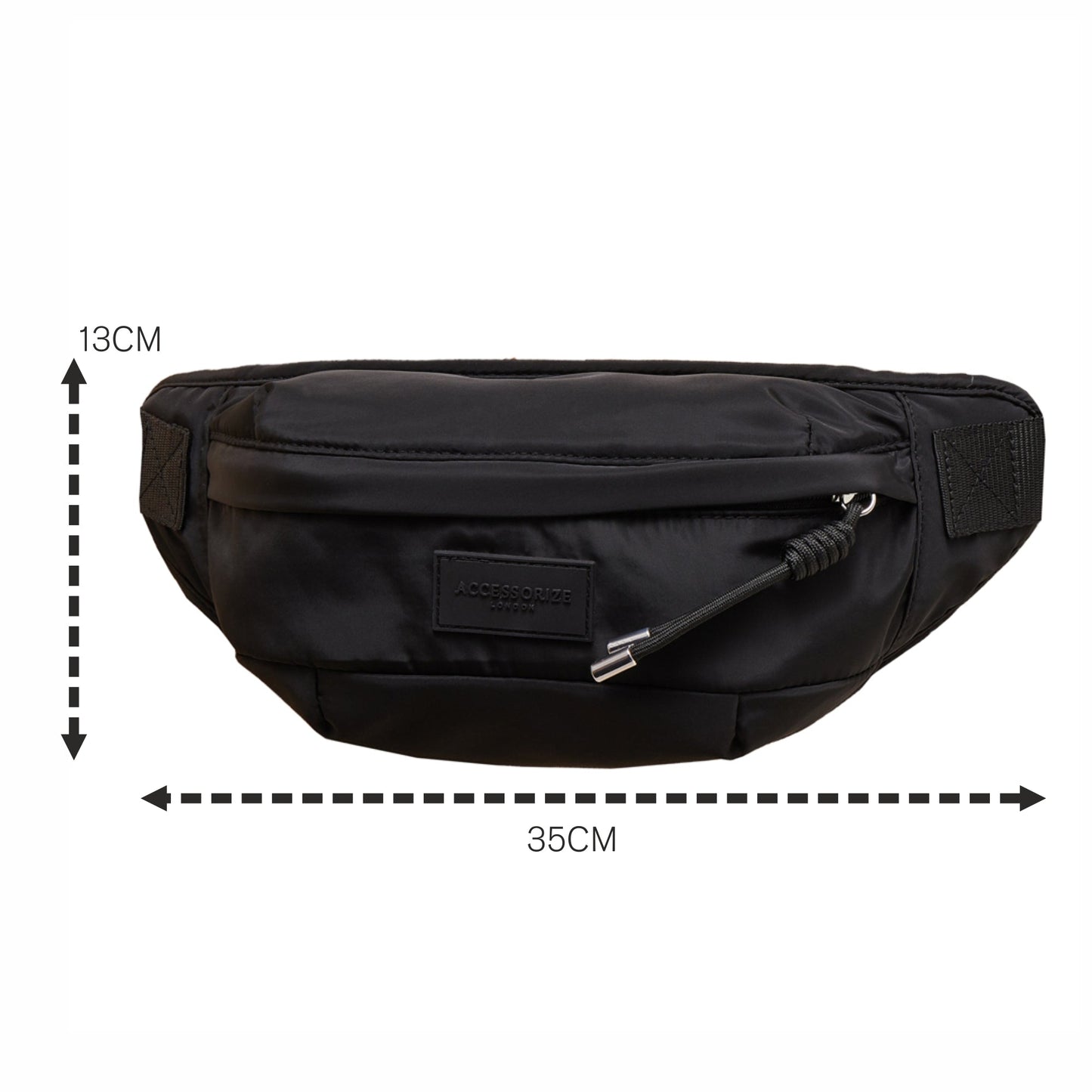 Women's Recycled Nylon Black Bumbag