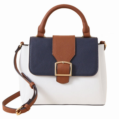 Women's Faux Leather Multi Colourblock handheld Satchel Sling Bag
