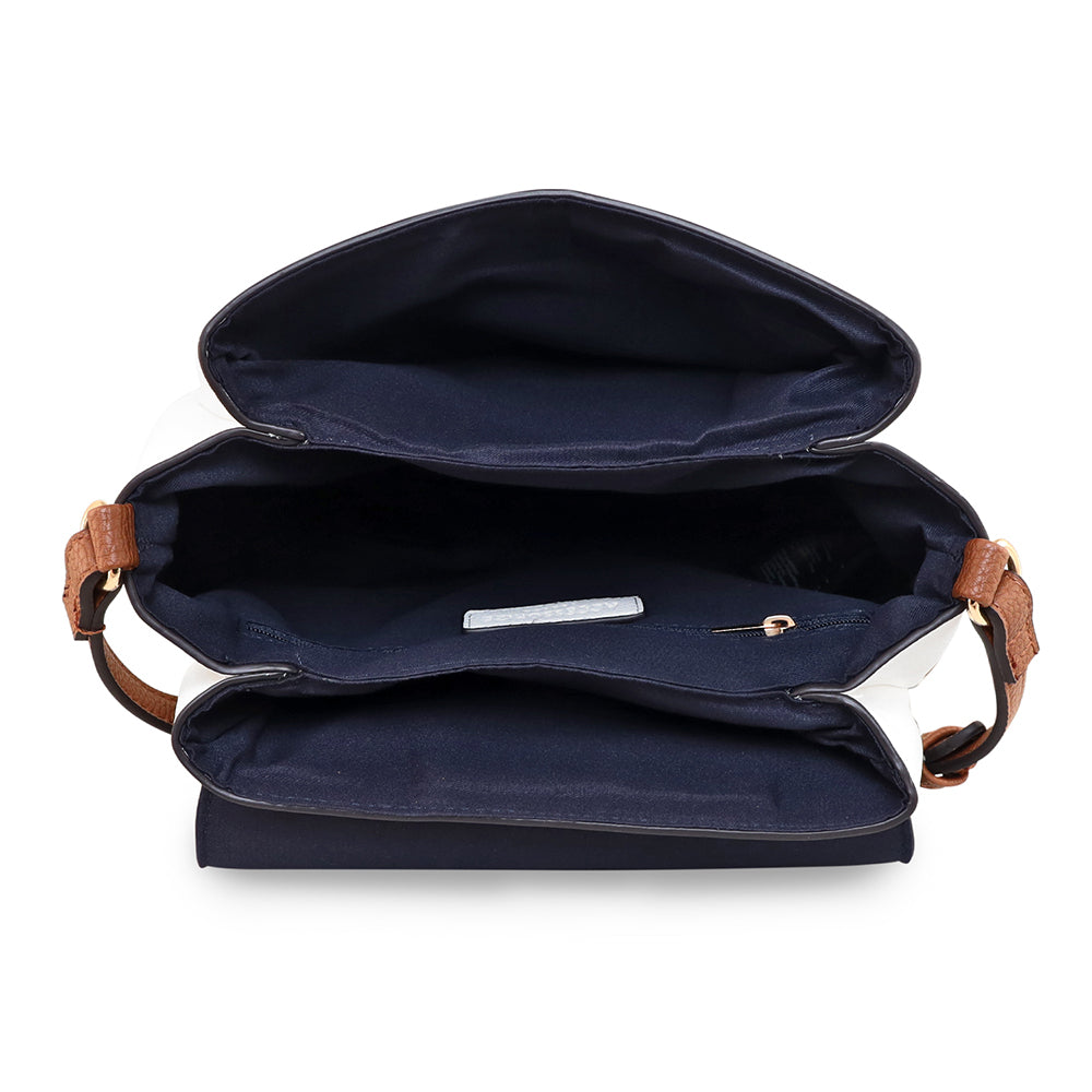 Women's Faux Leather Multi Colourblock handheld Satchel Sling Bag