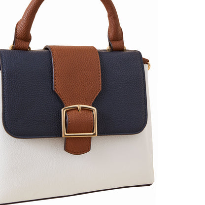 Women's Faux Leather Multi Colourblock handheld Satchel Sling Bag