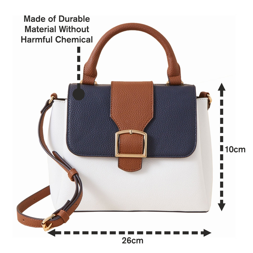 Women's Faux Leather Multi Colourblock handheld Satchel Sling Bag