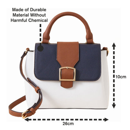 Women's Faux Leather Multi Colourblock handheld Satchel Sling Bag