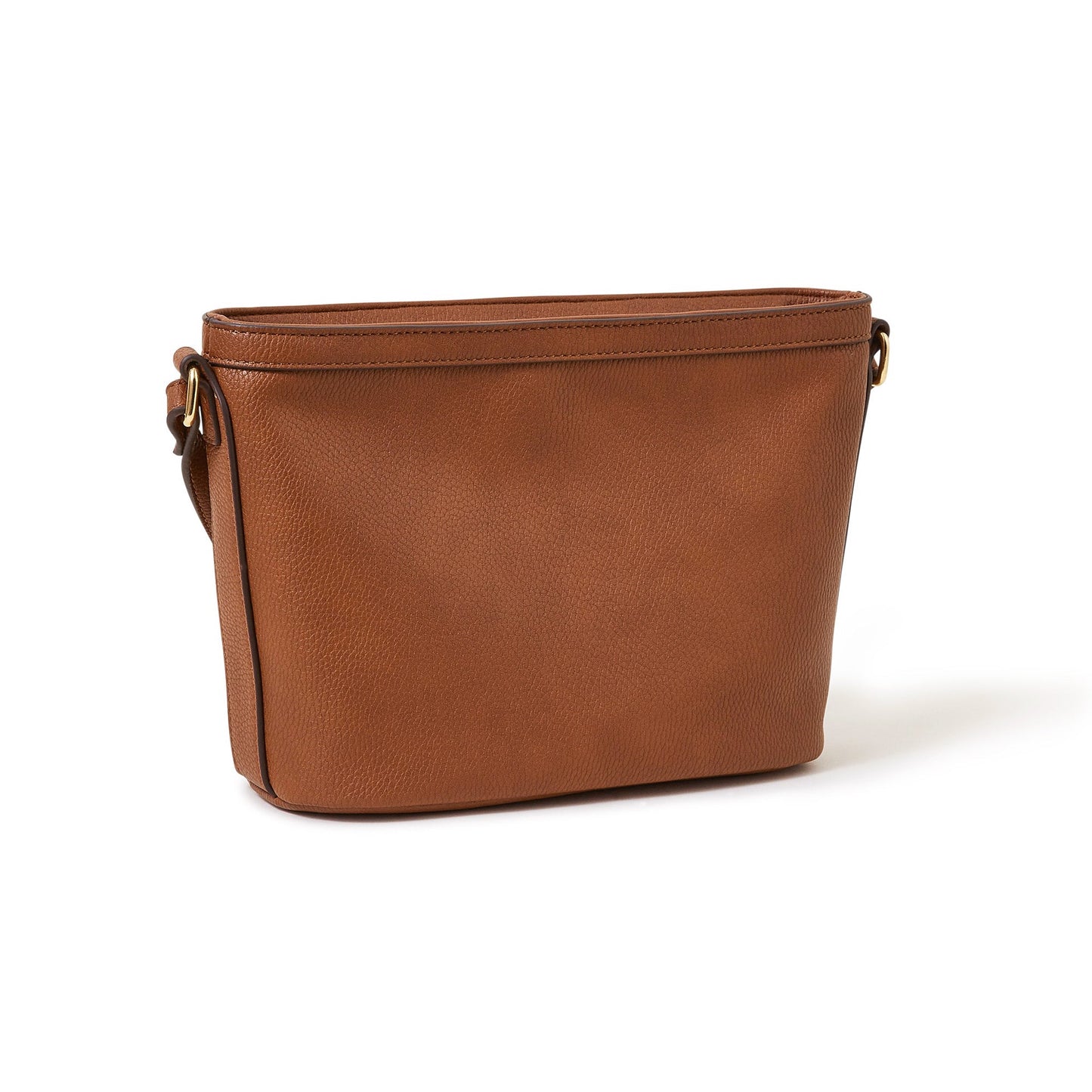 Women's Faux Leather Brown Top Zip Sling Bag