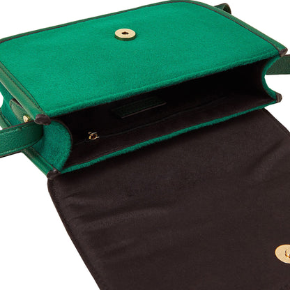 Women's Green Felt Cross Body