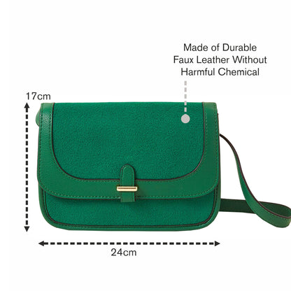 Women's Green Felt Cross Body