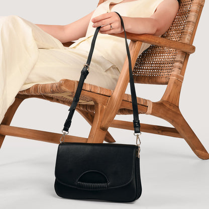 Women's Black Wrap Handle Cross Body