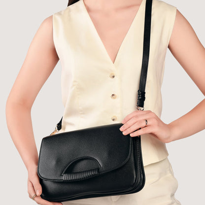 Women's Black Wrap Handle Cross Body
