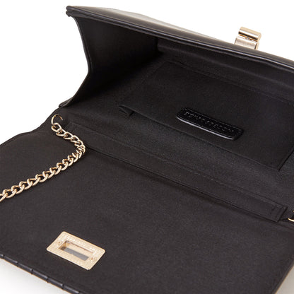 Women's Black Quilted Chain Shoulder Bag