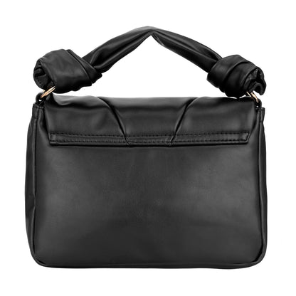 Women's Black Quilted Handheld Cross Body Bag