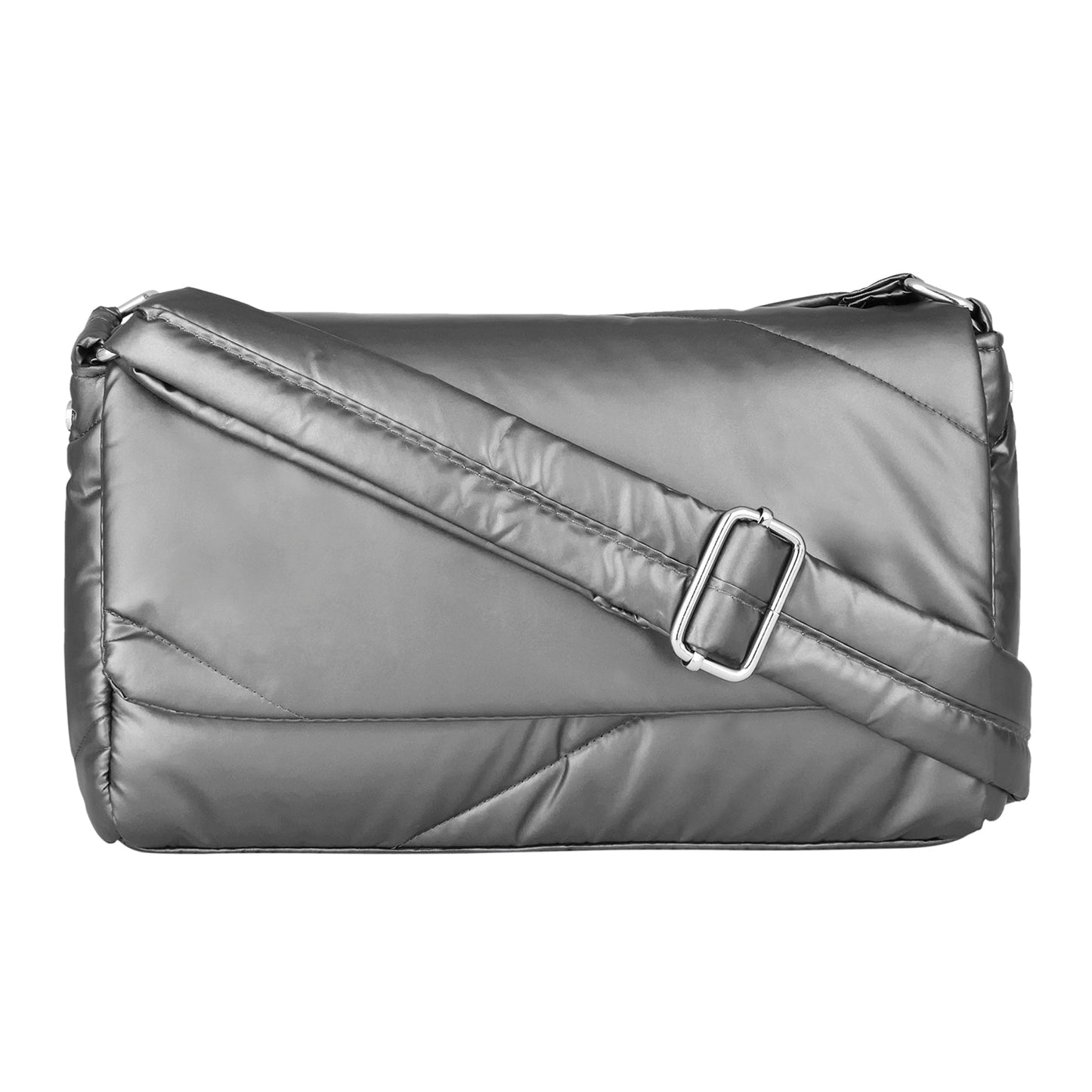 Women's Silver Metallic Crossbody Bag
