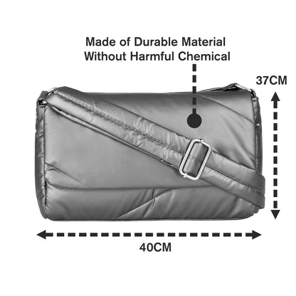 Women's Silver Metallic Crossbody Bag