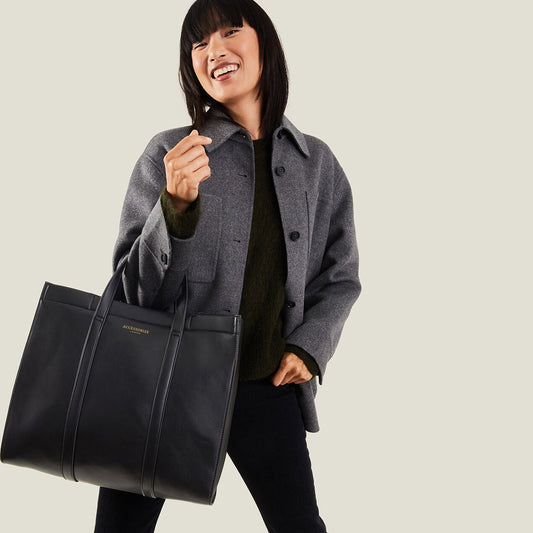 Women's Black Large Shoulder Book Bag