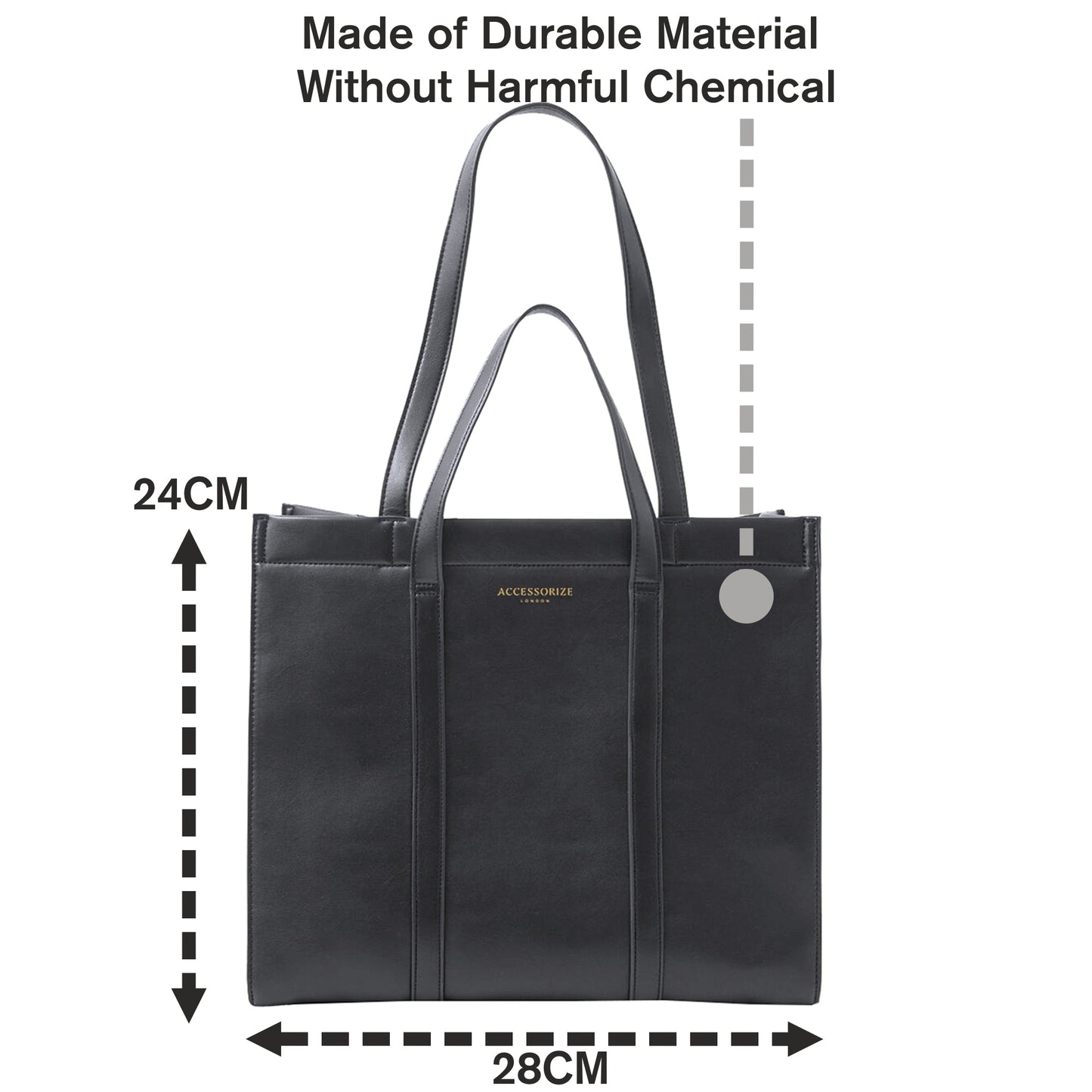 Women's Black Large Shoulder Book Bag