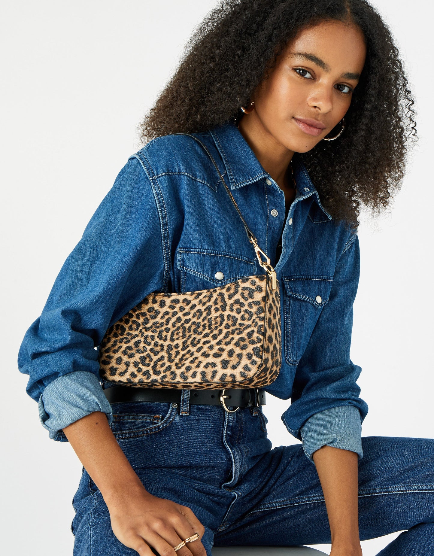 Women's Leopard Print Roxanne Shoulder Bag