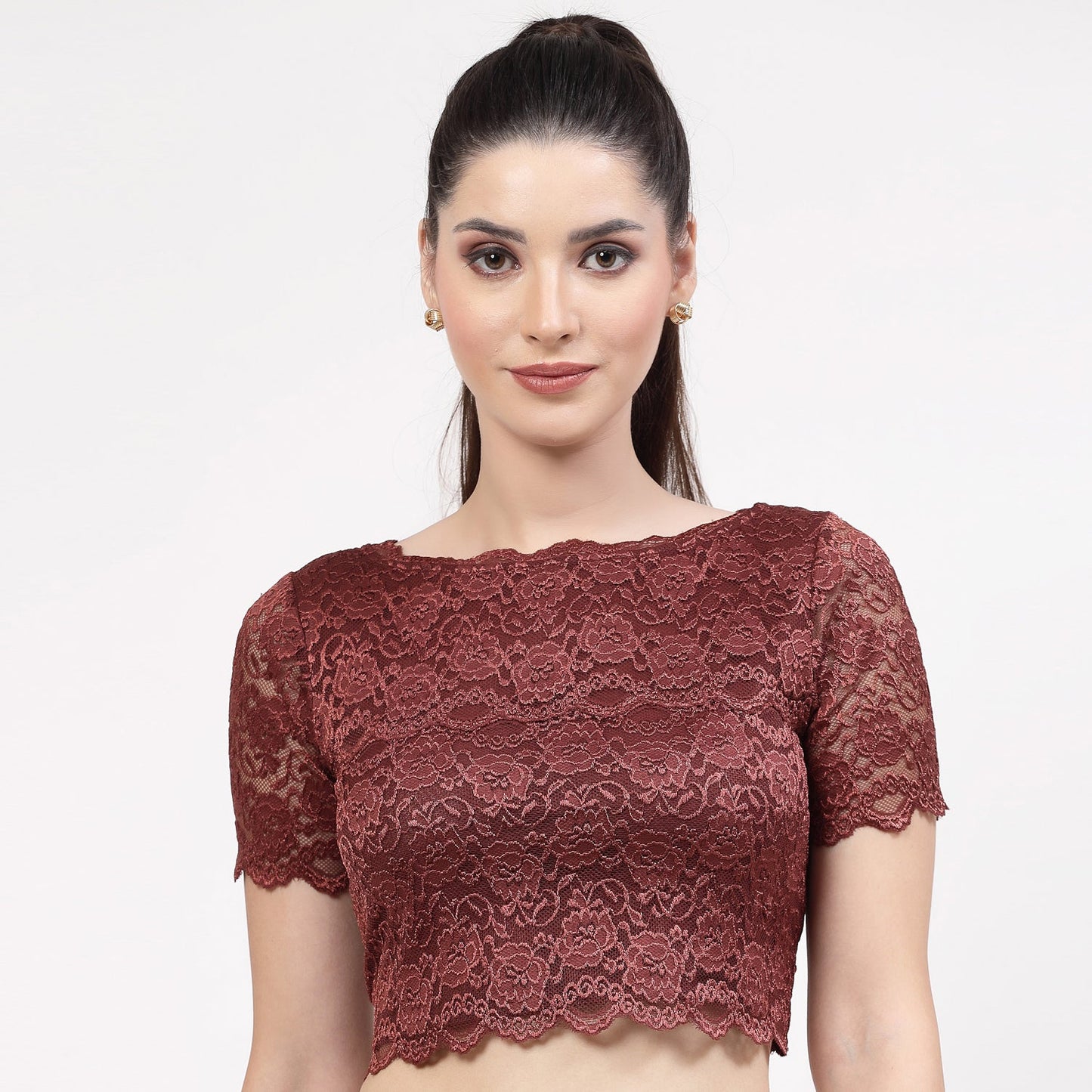 Maroon Lace Blouse