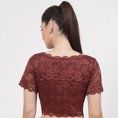 Maroon Lace Blouse