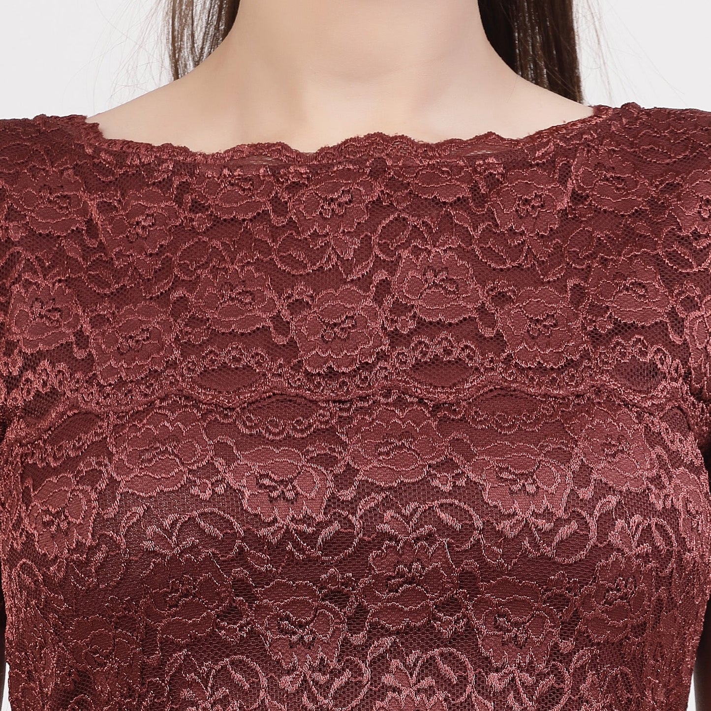Maroon Lace Blouse