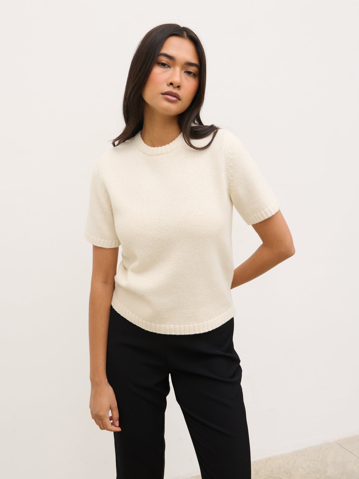 Molly Rustic Chunky Knit Top - Cream