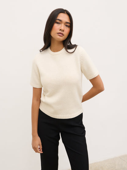 Molly Rustic Chunky Knit Top - Cream