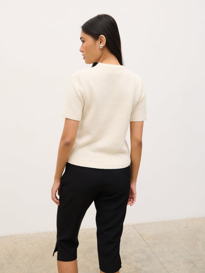Molly Rustic Chunky Knit Top - Cream