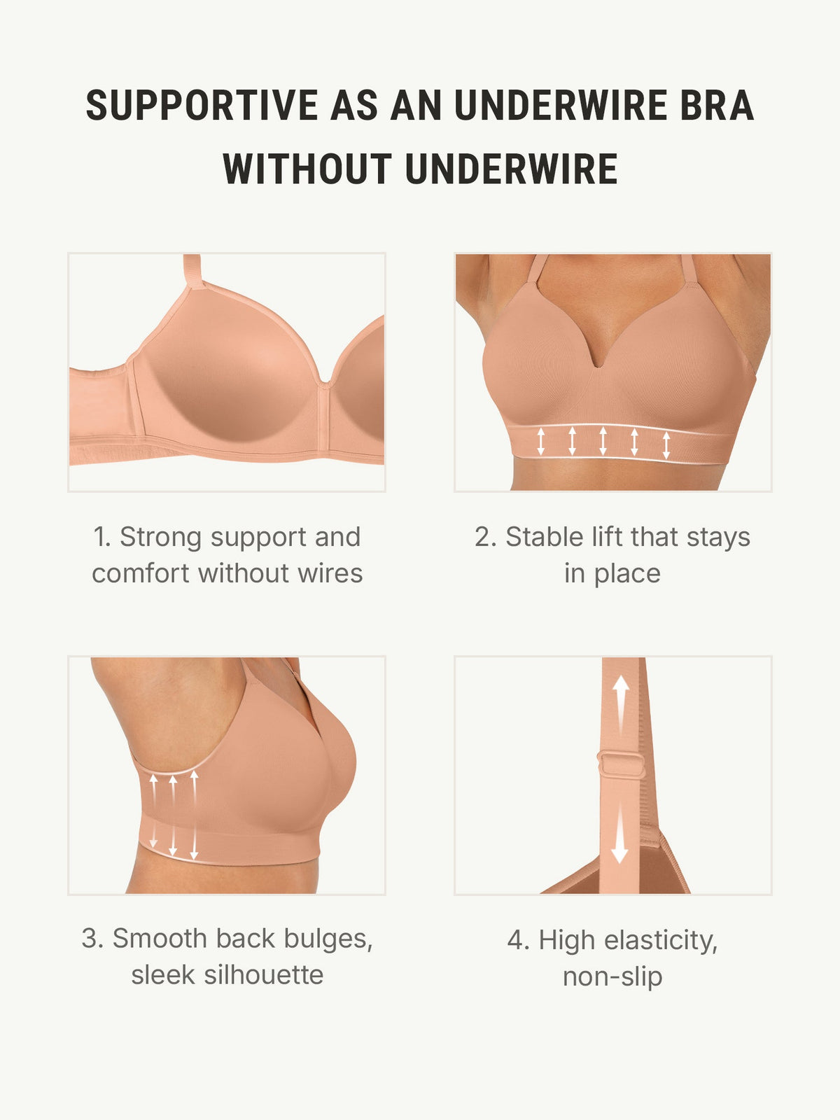 Wireless Push-Up Seamless Comfort Full Coverage Bra