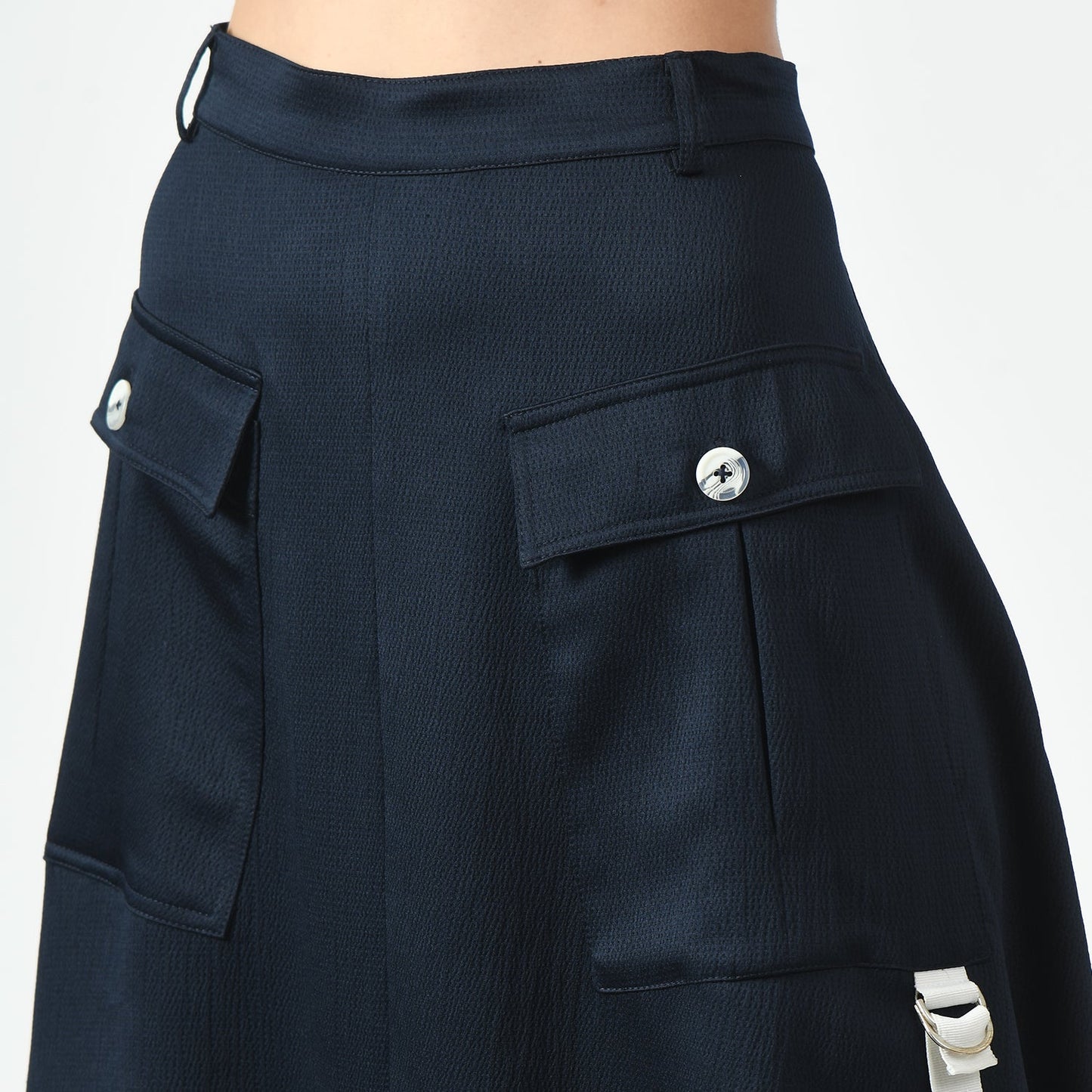 Navy Blue Skirt With Pocket