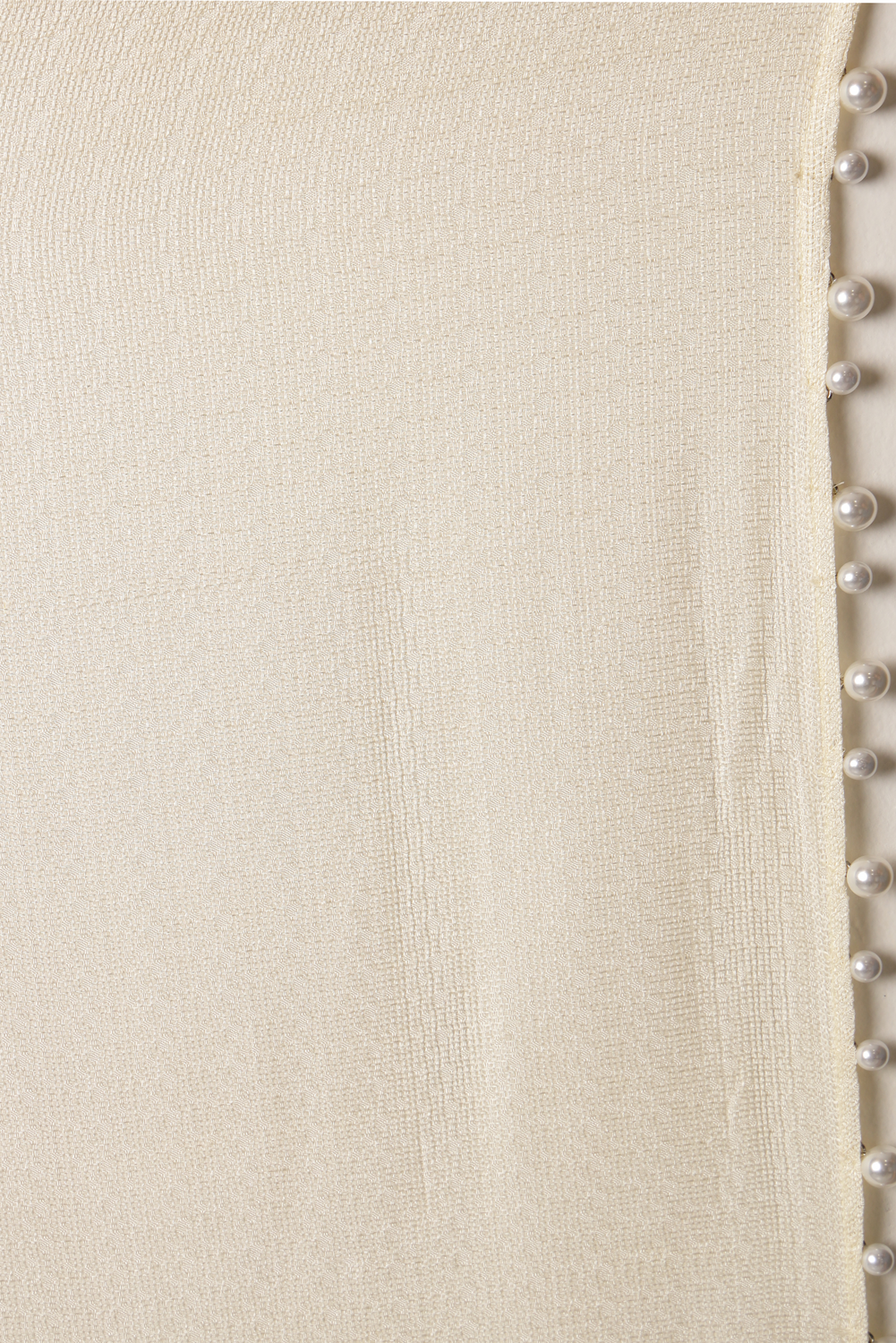 Off White Jute Saree With Pearls