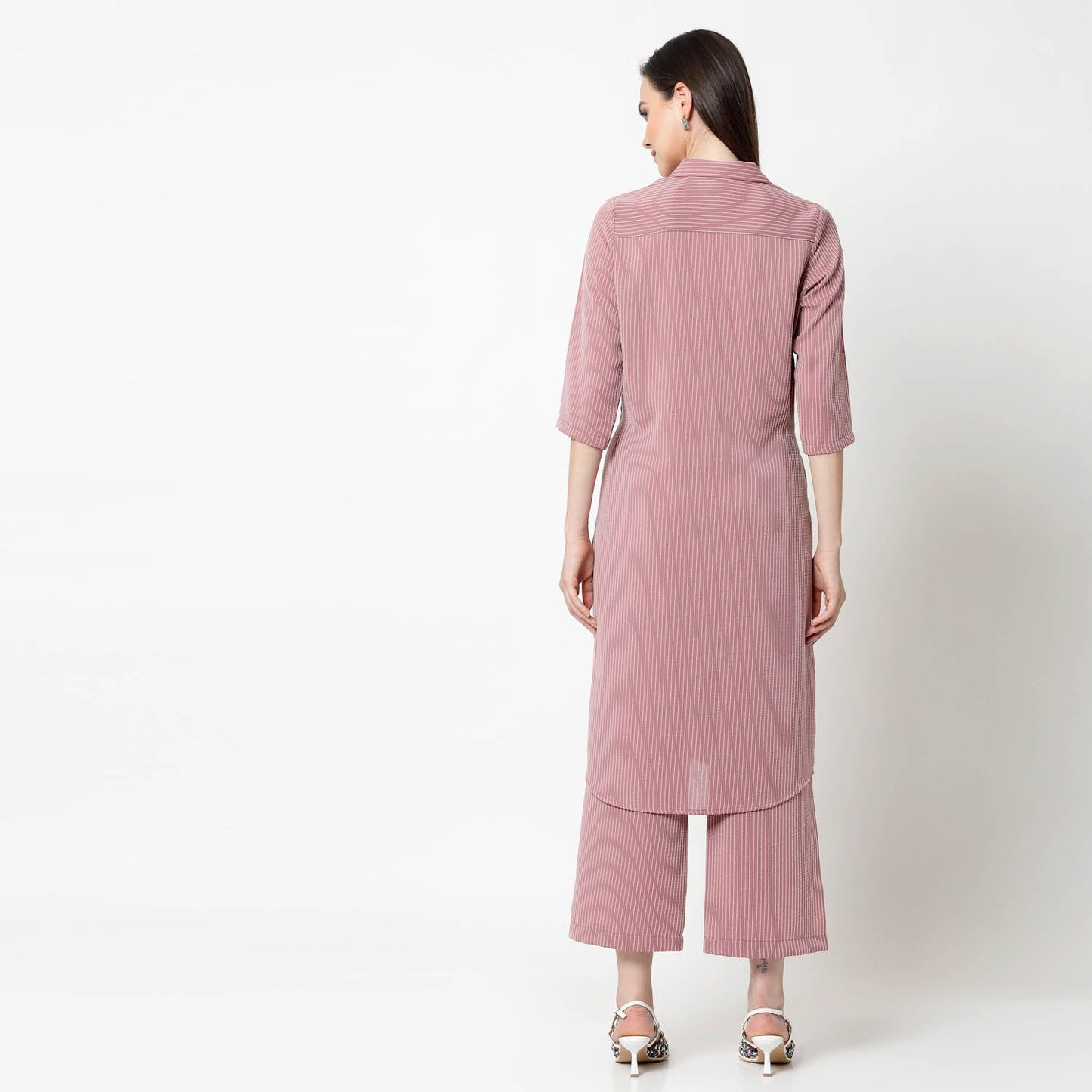 Pink Shirt Tunic With Draw Stings