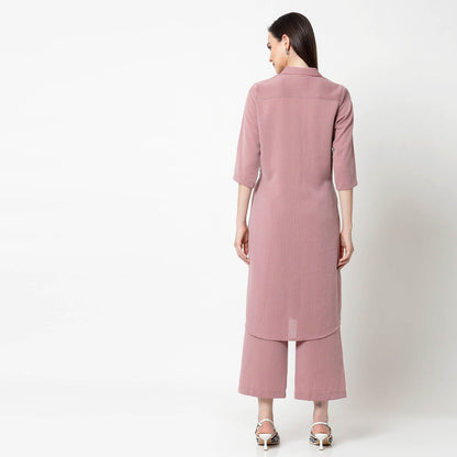 Pink Shirt Tunic With Draw Stings