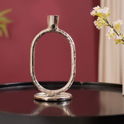 Set Of 2 Silver Modern Candle Stand