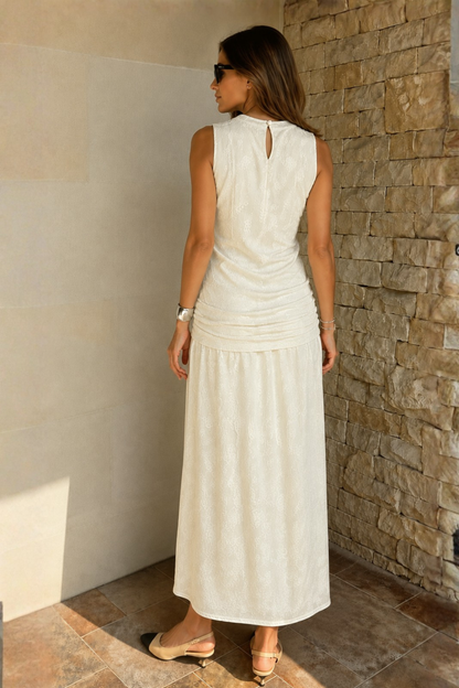Ivory Ruched Skirt Co-ord