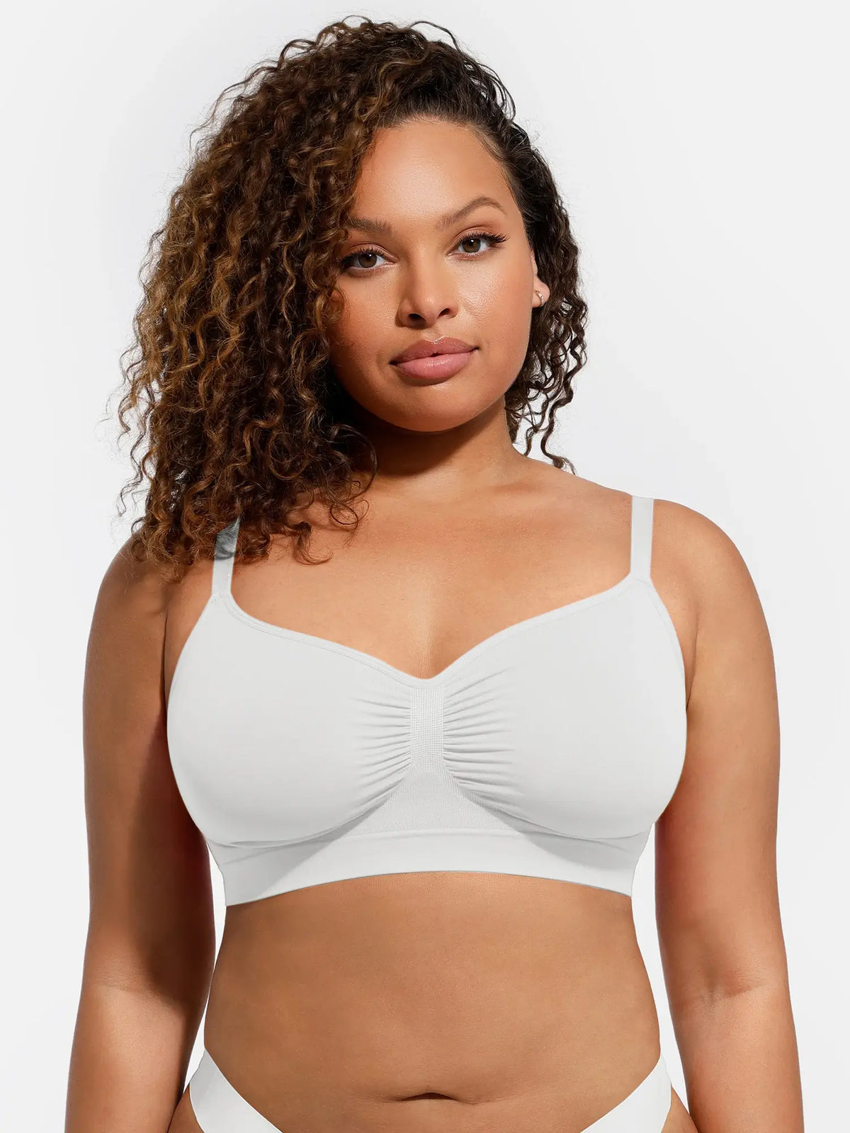 Feelingirl Wire-Free Natural Lift Bra, Adjustable Stretch Fit, Light Support Unlined Seamless