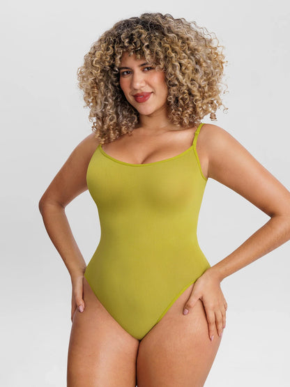 Lightweight seamless mesh bodysuit designed for sculpting comfort, breathable support, and all-day styling.
