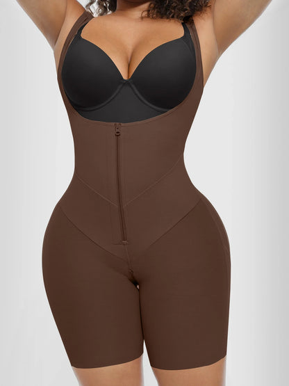 Patented Shaping Bodysuit for Waist Slimming, Posture Support & Tummy Control, V-shaped tummy control bodysuit with U-shaped bust-lifting design