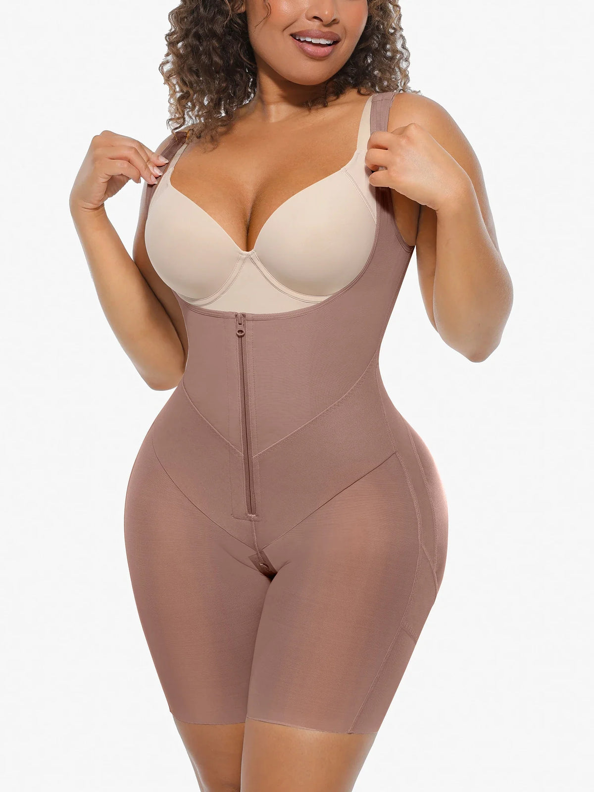 Patented Shaping Bodysuit for Waist Slimming, Posture Support & Tummy Control, V-shaped tummy control bodysuit with U-shaped bust-lifting design
