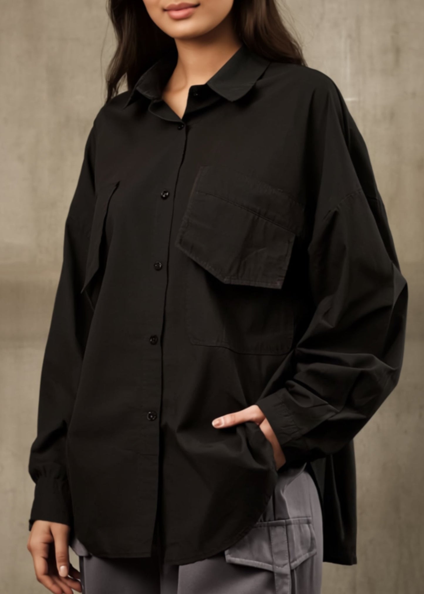Urbanite Black Oversized Shirt