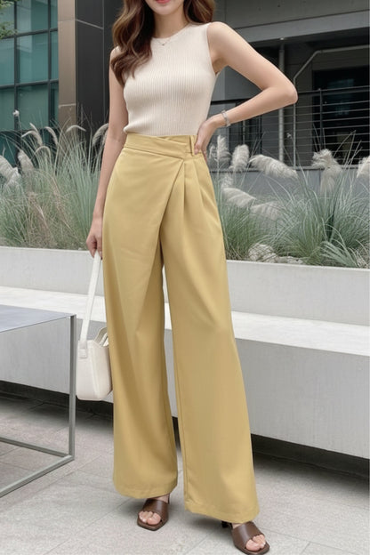 Tailored Yellow Asymmetrical Pants