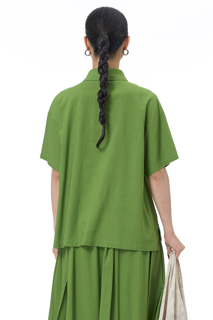 Pistachio Pleat Oversized Shirt