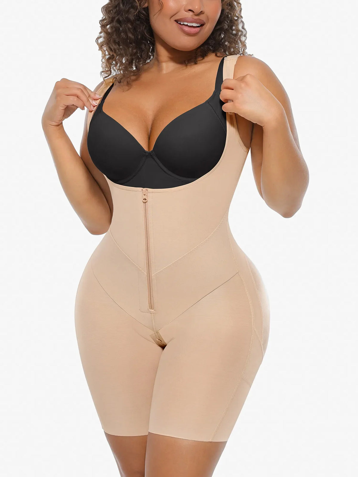 Patented Shaping Bodysuit for Waist Slimming, Posture Support & Tummy Control, V-shaped tummy control bodysuit with U-shaped bust-lifting design