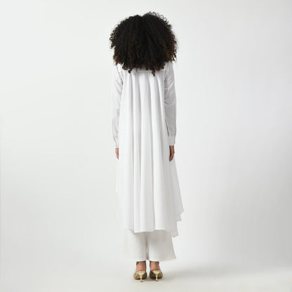White Line Texture Long Tunic