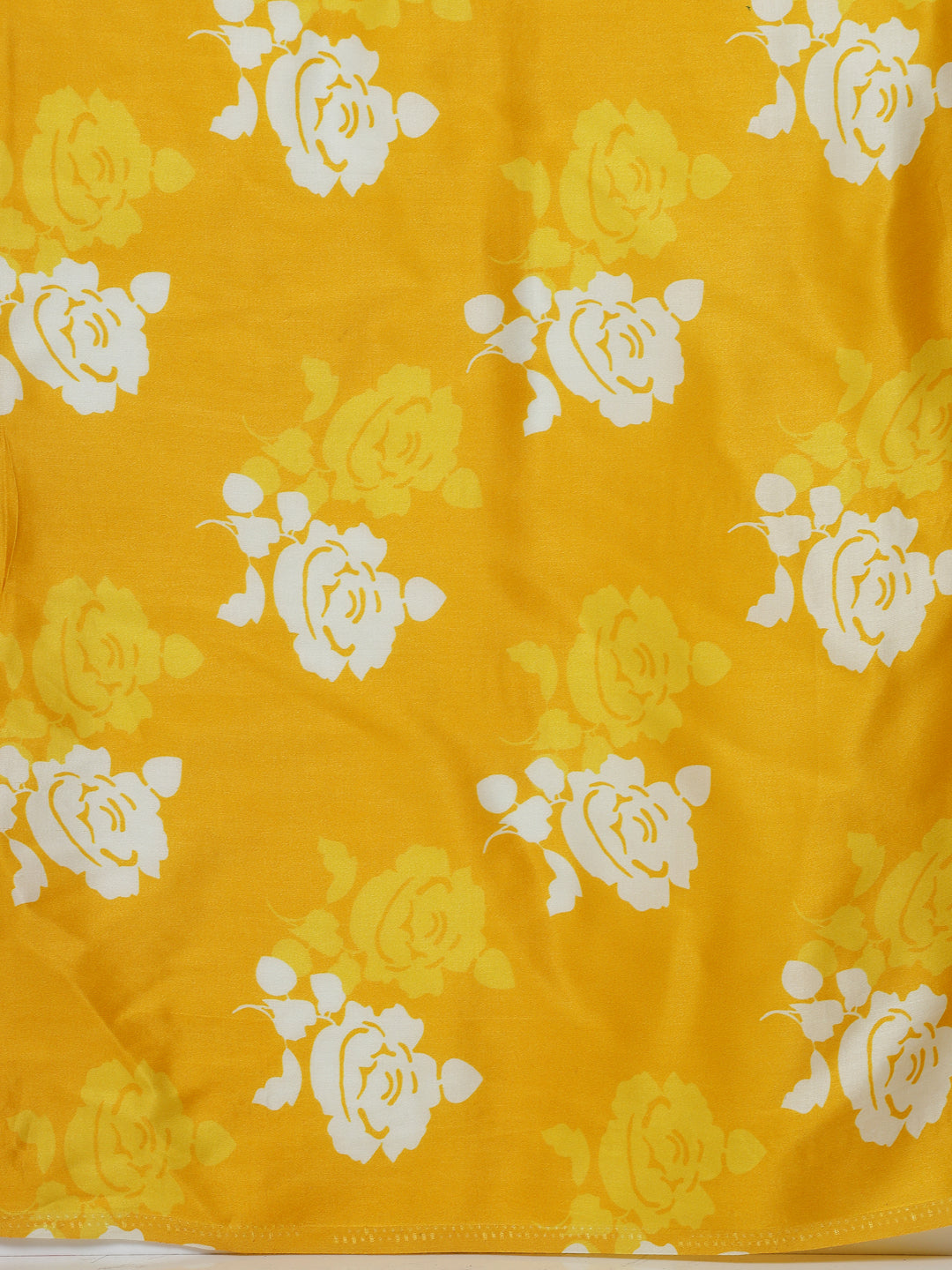 Yellow Floral Print Saree