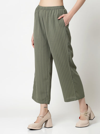 Olive Plazzo With Lines