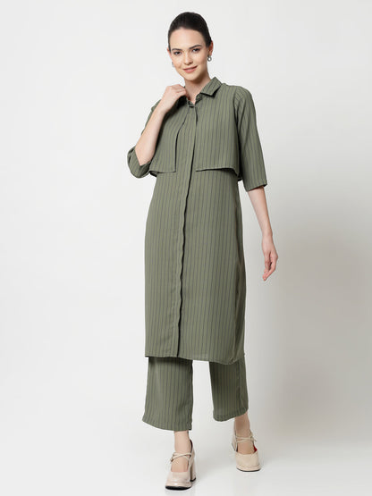 Olive Plazzo With Lines