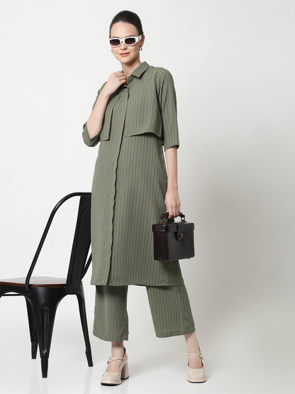 Olive Plazzo With Lines