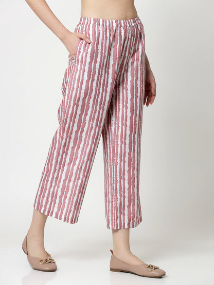 Pink & White Stripe Plazzo