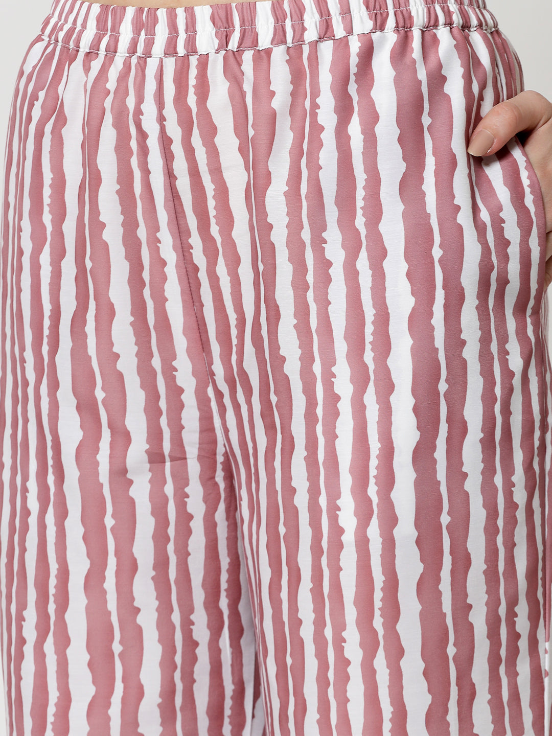 Pink & White Stripe Plazzo