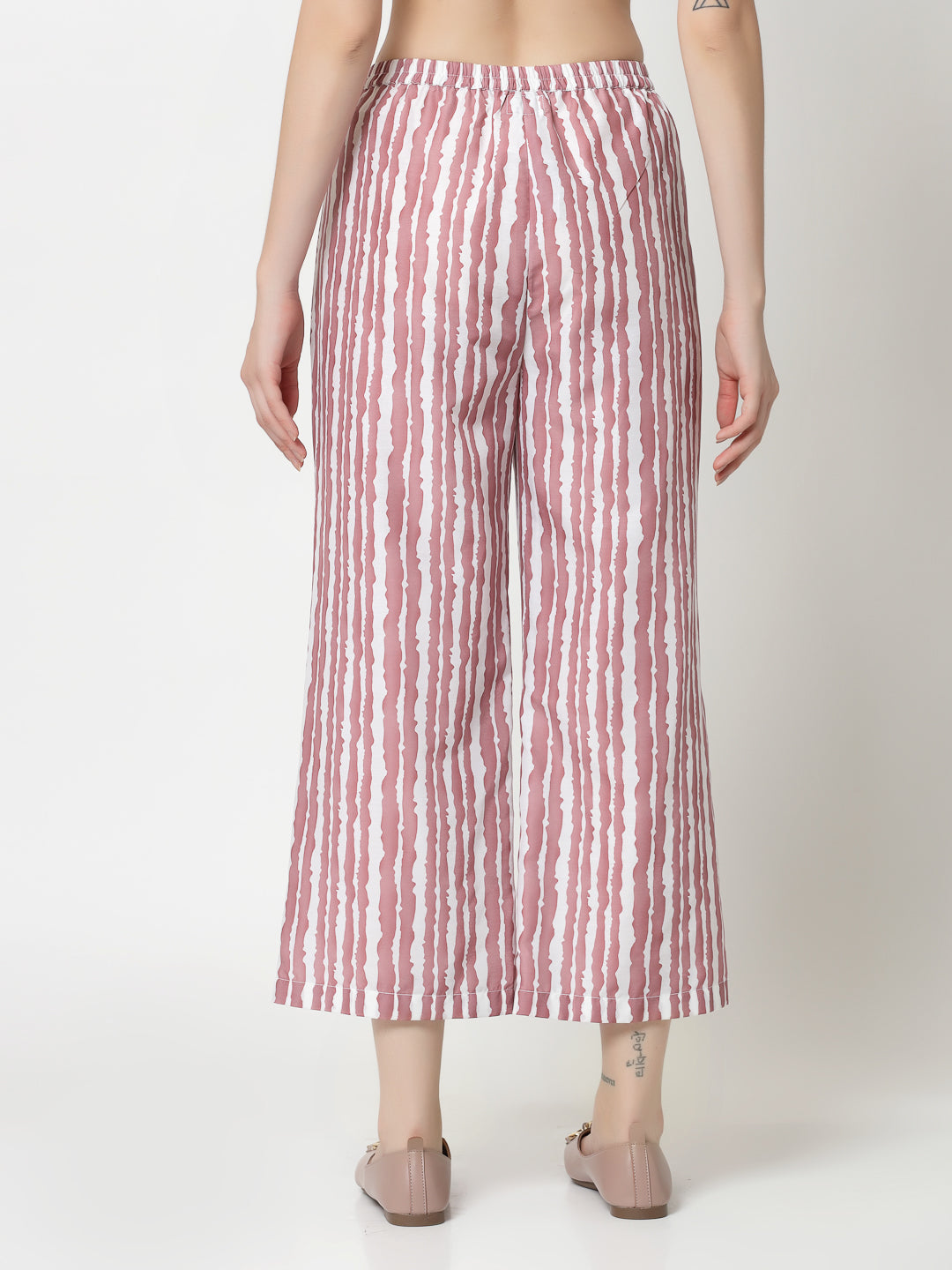 Pink & White Stripe Plazzo