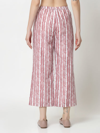 Pink & White Stripe Plazzo
