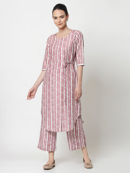 Pink & White Stripe Plazzo